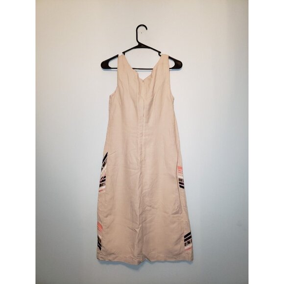 Marks & Spencer Autograph Womens Sz S Sheath Dress Linen Silk Cotton Beige NWT - Picture 2 of 6